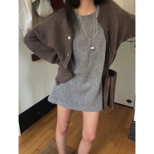 秒发 针织连衣裙26春韩国厚实A字叠穿背心裙 软糯亲肤baby酱无袖