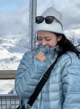 陆续！韩国东大门复古简洁休闲鸭绒90保暖连帽排骨羽绒服外套女