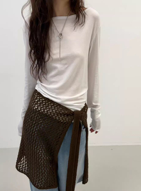 巨好穿韩国2026年春季新款MINIMUZE宽松百搭连帽长袖打底衫T恤女