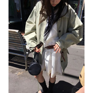 athe复古翻领单排扣抽绳夹克外套 2026春季 新韩国东大门the