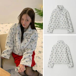 dition印花摇粒绒保暖外套女 atelier 现货 韩国设计师25冬新款