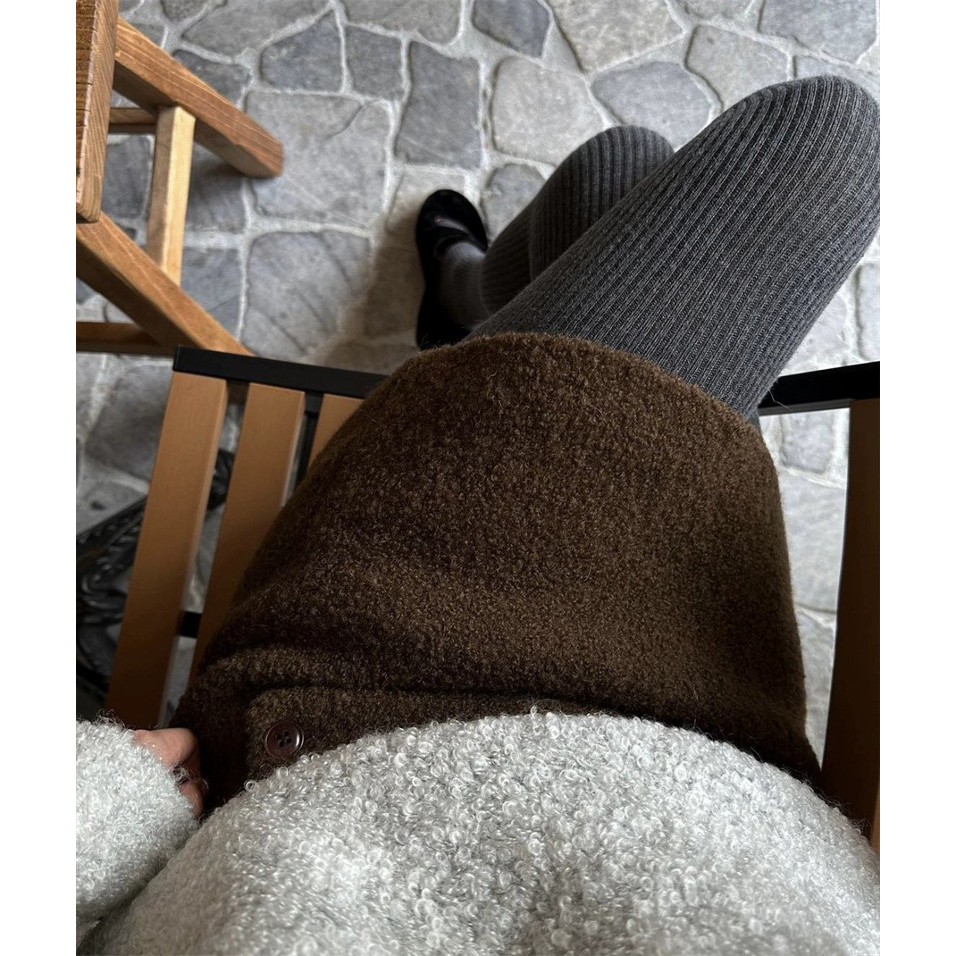 韩国荷静同款优雅复古羊毛短裙