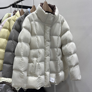 2025冬季新款中长款羽绒服女时尚立领韩版宽松90白鸭绒保暖外套潮