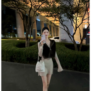 韩国东大门代购秋冬环保仿貂皮草连帽斗篷