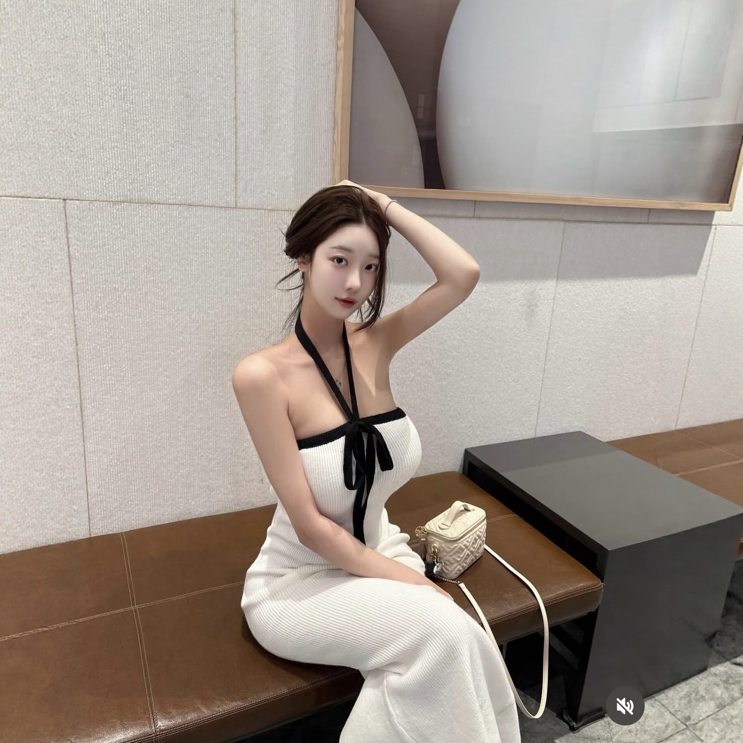 韩国东大门代购露肩挂脖紧身针织开叉连衣裙抹胸,女装/女士精品,连衣裙,淘宝优惠券,粉丝福利购,淘宝优惠卷