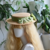 复古欧式 宫廷风碎花蝴蝶结手工浅口帽胚lolita造型写真道具礼帽