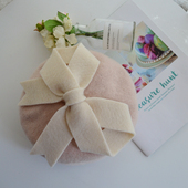 秋冬保暖羊毛呢贝雷羊毛毡蝴蝶圣诞绿夸张原创日系lolita造型女帽