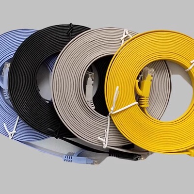 网线纯铜扁平六类超短跳线家用监控路由器千兆八芯隐形cat6网线