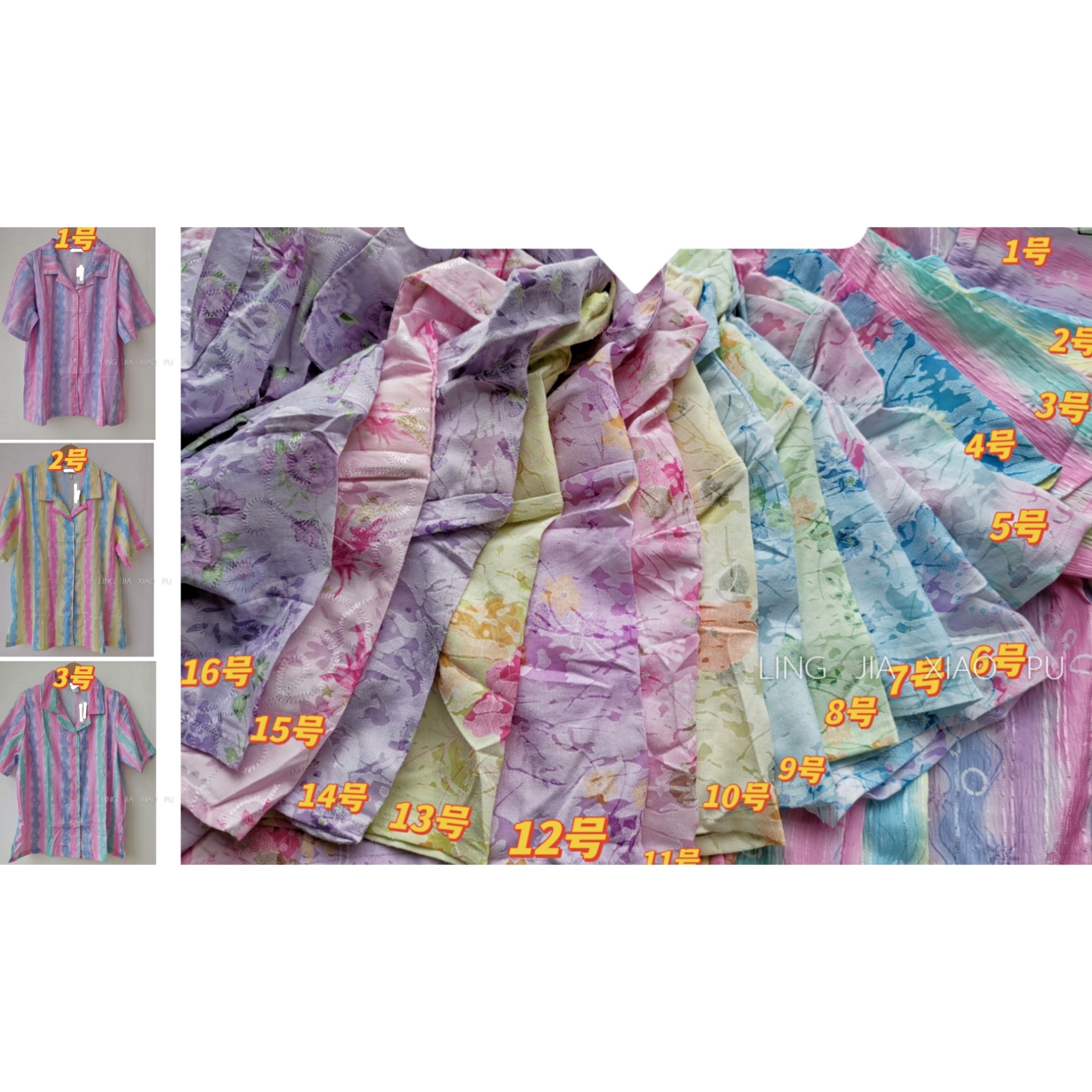 宽松复古翻领短袖聚酯花朵衬衫