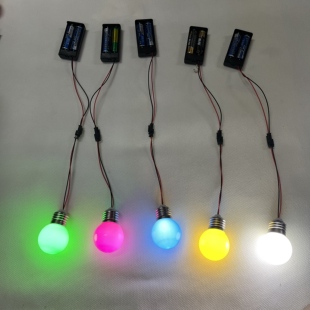 3VLED灯泡电池电池大红灯笼灯暖光白光红光无线带挂钩开关电子灯