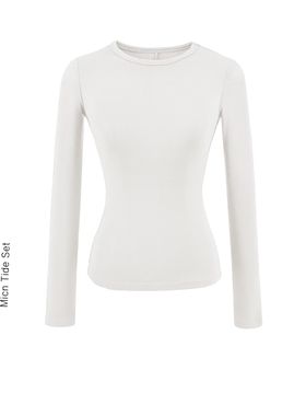 MianCun五色基础R0中线紧身内搭打底衫女圆领t恤长袖修身T恤上衣