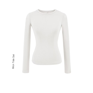 MianCun五色基础R0中线紧身内搭打底衫女圆领t恤长袖修身T恤上衣