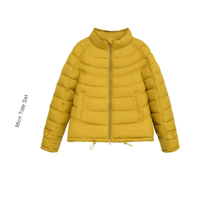 新款 2025冬装 丝绵立领棉衣加厚短外套 MICN黄色排骨棉服女短款