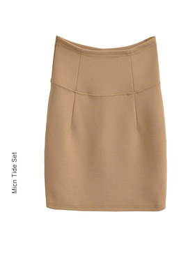 BM MICN【韩模比例】性感百搭短裙高腰弹力修身磨毛包臀半身裙