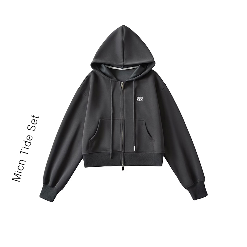 后背字母短款刺绣卫衣外套女2