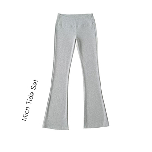 休闲瑜伽喇叭裤 低腰微喇裤 女显瘦卫裤 运动修身 子 裤 MICN美式