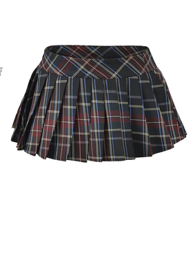 BM MICN性感辣妹格纹百褶短裙女显瘦早春穿搭低腰包臀a字半身裙