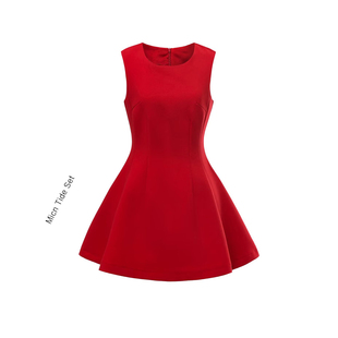 显瘦气质短款 连衣裙女高级修身 收腰无袖 小黑裙 MICN生日裙夏季