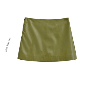 裙子 辣妹pu皮半身裙女低腰包臀短裙复古显瘦皮裙短款 MICN冬季