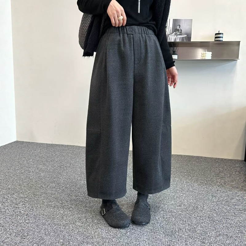 加绒弯刀九分奶奶裤小个子休闲裤