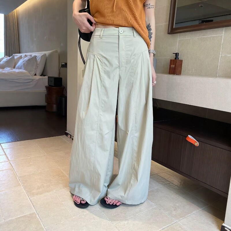 欧货高腰阔腿裤女薄款2026夏季新款宽松百搭垂感显瘦直筒休闲长裤