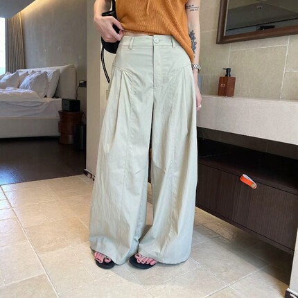 欧货高腰阔腿裤女薄款2026夏季新款宽松百搭垂感显瘦直筒休闲长裤