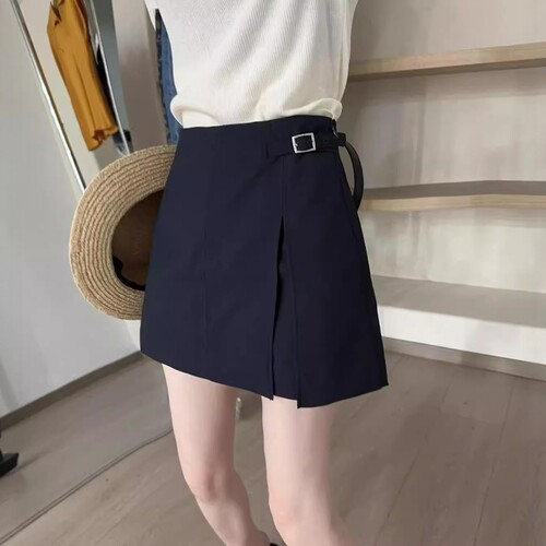 高腰开叉A版裙裤女西装短裙夏款
