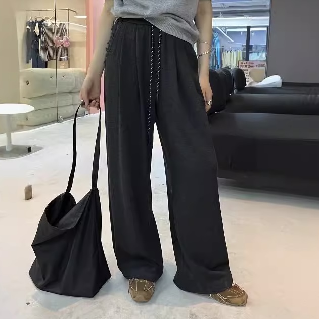 加绒加厚糯米阔腿裤女垂感休闲裤