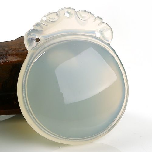 A货天然护身镜玉挂件 如意护身镜纳福 男女款平安镜子玉项链正品