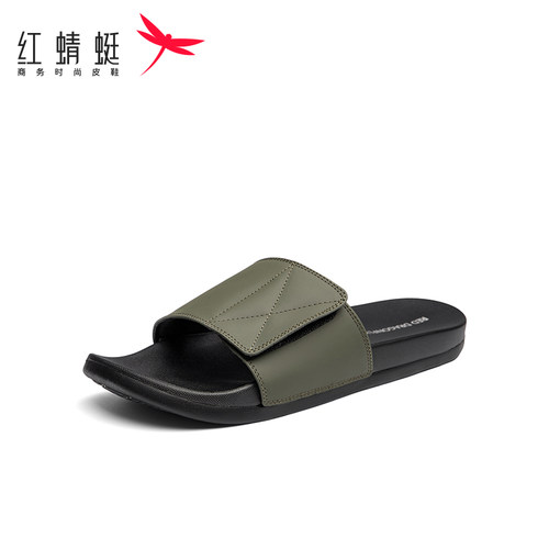 红蜻蜓海边度假平底男拖鞋