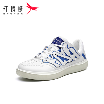 REDDRAGONFLY/红蜻蜓真皮潮流时尚拼接舒适轻便休闲鞋男DM006360