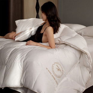 秋冬高端95白鹅绒被羽绒被芯全棉纯棉春秋被冬被白鹅绒保暖被子