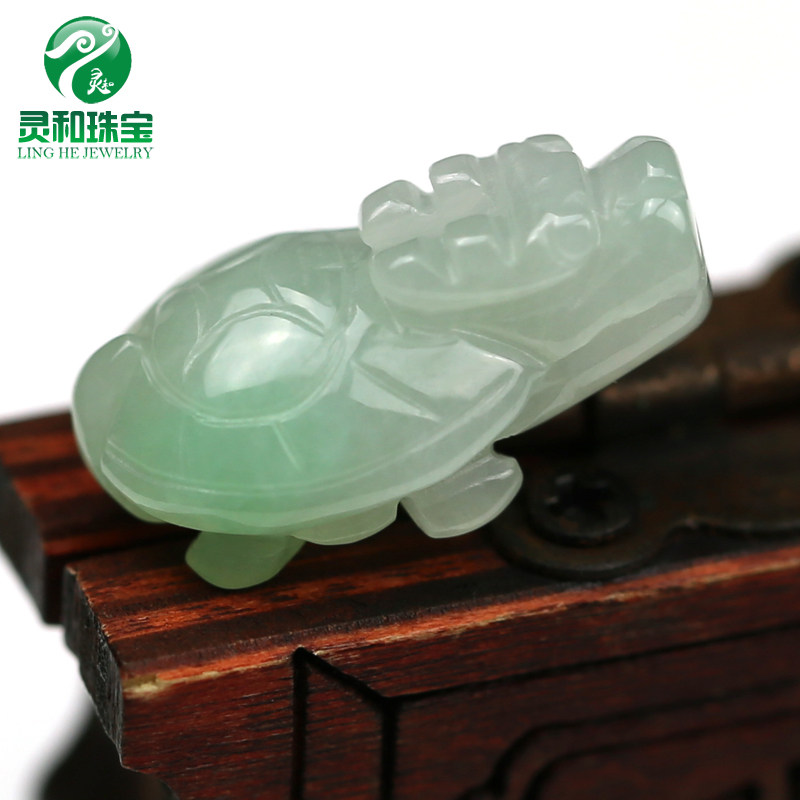 天然A货翡翠龙头龟玉手链 男女款龙龟手串手链正品玉石龟红绳手链