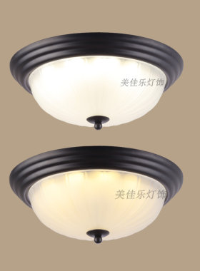 l美式乡村田园风铁艺led吸顶灯