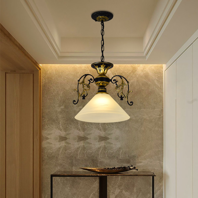 美式简约北欧单头灯创意走廊过道阳台玄关吧台楼梯餐厅网红小吊灯