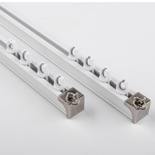 直轨铝合金轨道纳米静音单轨双轨幔轨窗帘滑道滑轨定制窗帘杆导轨