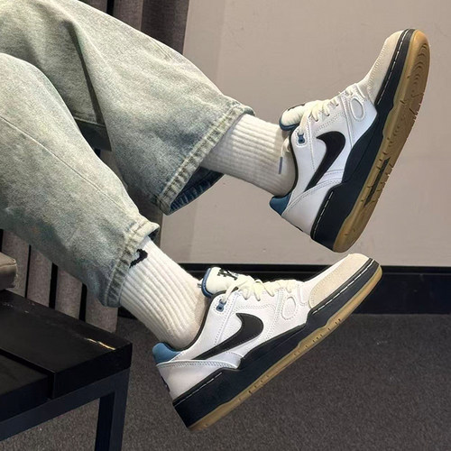 耐克/Nike Full Force 1 Low 白蓝低帮舒适耐磨板鞋 HJ7262-100