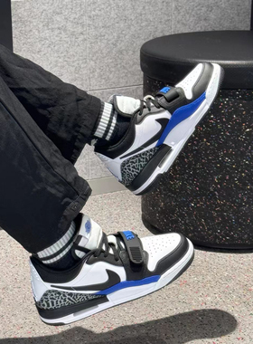 耐克/Nike Air Jordan Legacy312白黑蓝复古女子篮球鞋CD9054-114