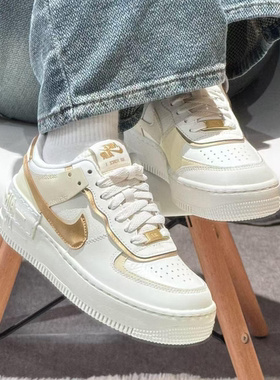耐克/Nike Air Force 1白金色 低帮 空军一号 休闲板鞋DZ1847-108