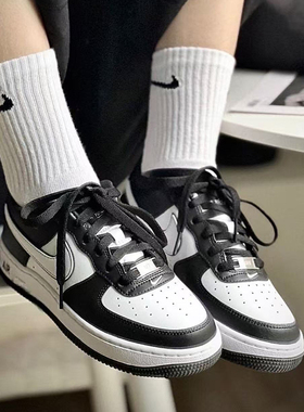 耐克/Nike Air Force 1 Low 白黑低帮男子舒适耐磨板鞋DV0788-001