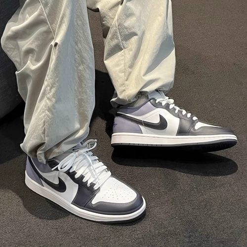 耐克/Air Jordan 1 Low 男款舒适百搭紫白低运动休闲鞋553558-145