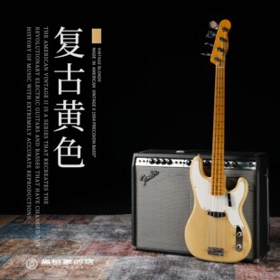 【芬德】Fender美复 Vintage54 PBass-复古黄电贝司