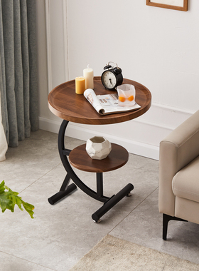 阳台小圆桌卧室床边柜边几客厅沙发边桌轻奢角几创意简约风小茶几