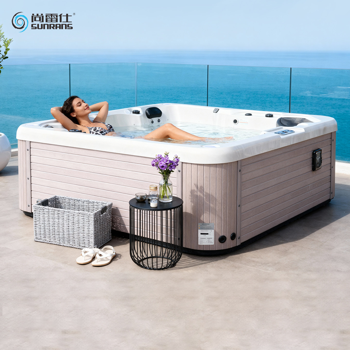 别墅户外Spa浴缸超大智能恒温游泳浴池温泉水疗冲浪按摩水中跑步