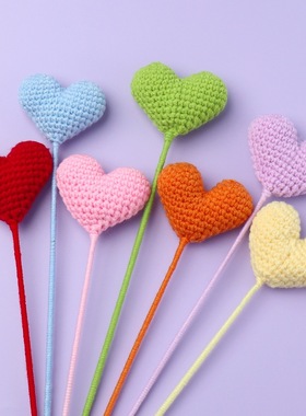 跨境手工成品爱心花枝送女友礼物家居装饰摆件爱心花束情人节礼物