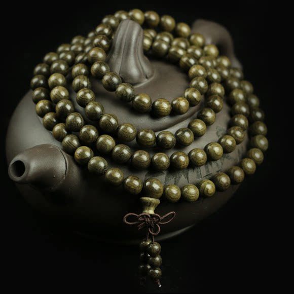 阴沉木金丝楠木手串108顺纹乌木满金丝楠佛珠满金丝手链沉香级