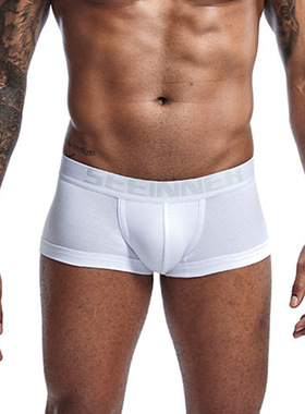 seeinner内裤 男士内裤外贸速卖通 亚马逊棉质罗纹纯色男士平角裤