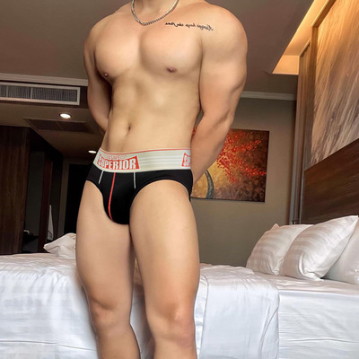 temu新款推荐男士内裤性感低腰棉质运动健身防磨腿三角裤衩BS842