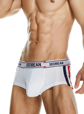SEOBEAN男士内裤凸激中低腰男平角裤四角裤外贸厂家批发一件代发