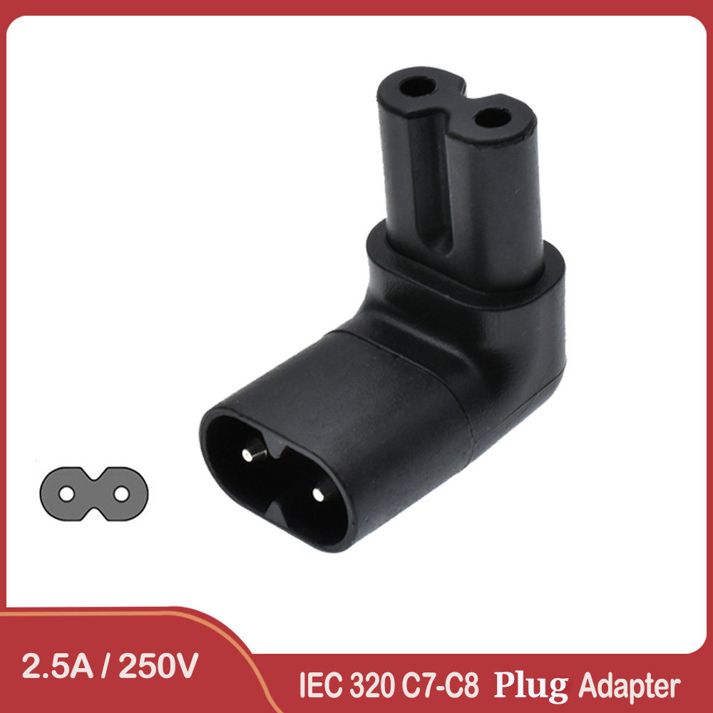 电源连接头八字公母头转换C8-C7上下左右弯转换头打印机2孔8字